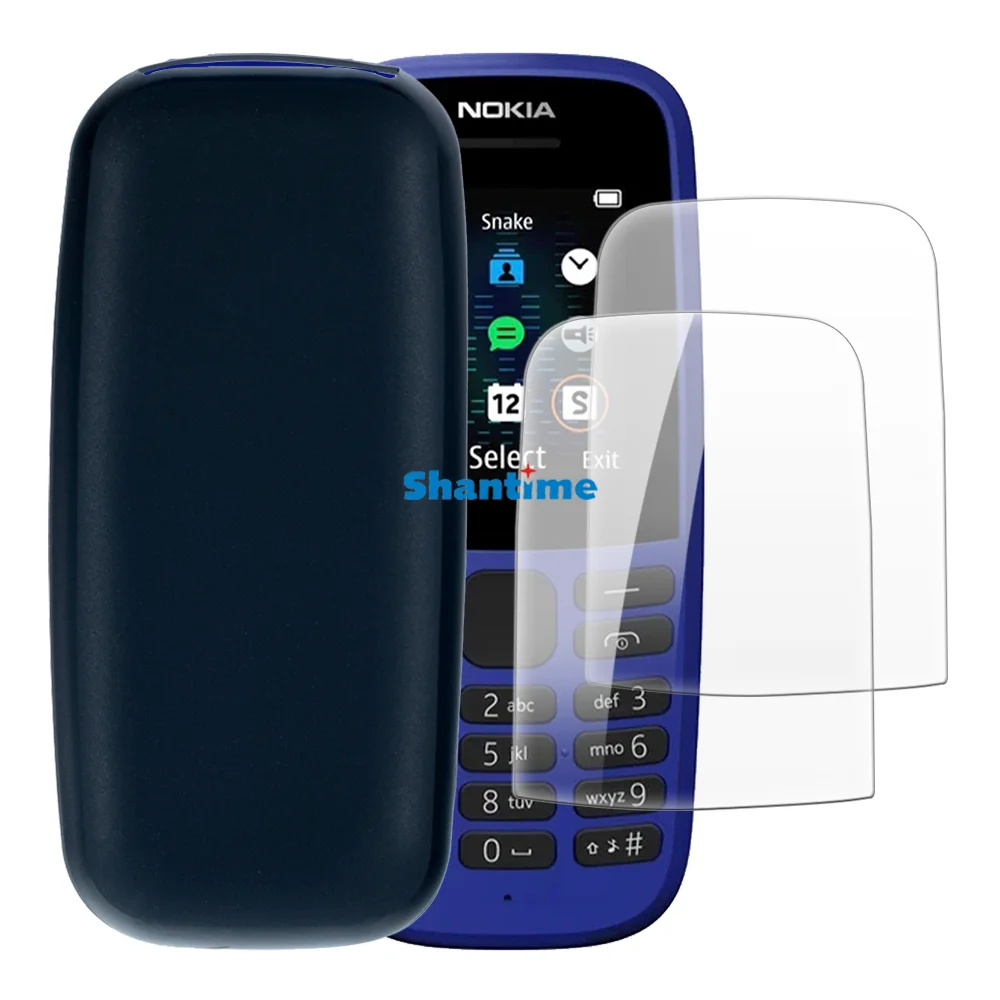 Фото Мягкий чехол + 2 комплекта защитных пленки из закаленного стекла для Nokia 105 2019, защита всего тела №2