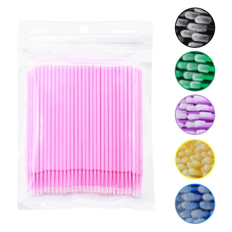 

100Pcs/bag Disposable MicroBrush Eyelashes Extension Individual Lash Removing Swab Micro Brush For Eyelash Extension Tools