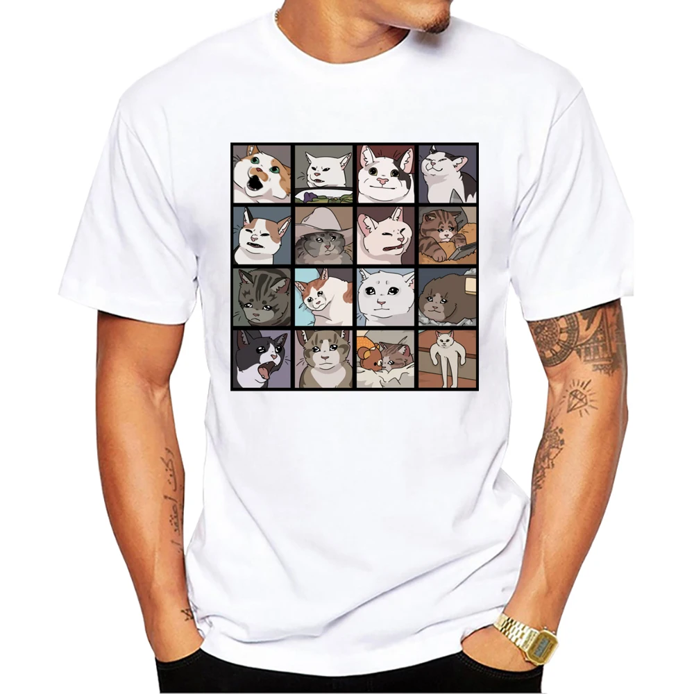 Teehub Sommer japanische Katze Männer T-Shirt Meme Katzen gedruckt T-Shirts Kurzarm T-Shirts Harajuku T-Shirt – Detail 4