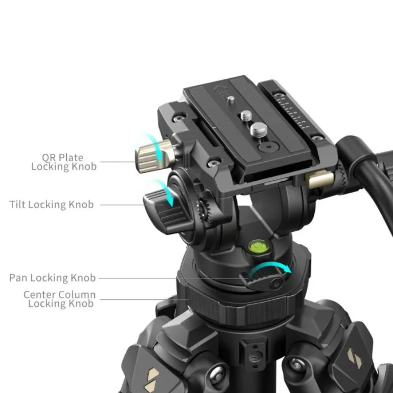 Комплект видеостудийного штатива SmallRig AD-50 Pro 4420 из углеродного волокна, нагрузка до 6 кг, с флюидной головкой и быстросъемными пластинами (art.: 3920dabb9816a) - 3920dabb9816a