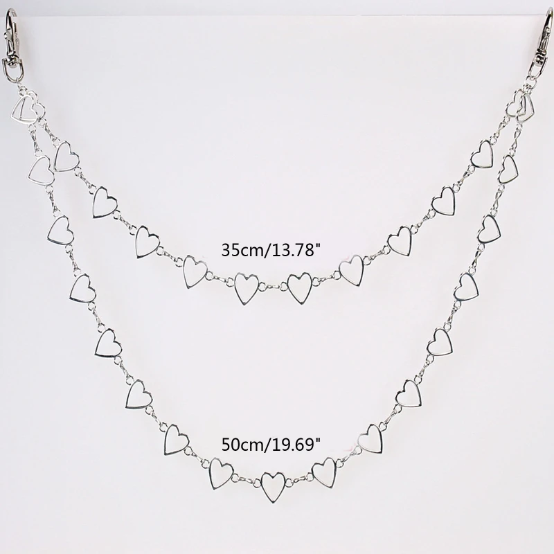 Цепочка для юбки и брюк Готическая двухслойная цепь в форме сердца с подвеской