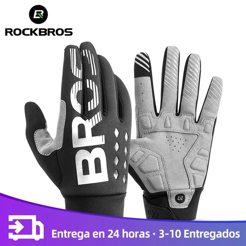 

ROCKBROS Bicycle Gloves Shockproof Resistant Breathable Lengthen SBR Men Women Full Finger Windproof Gloves MTB Road Glove