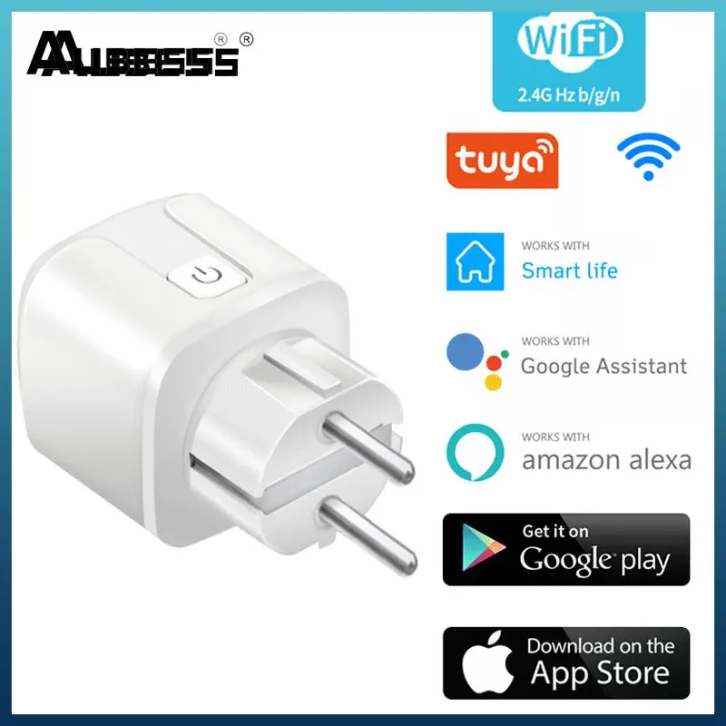 

Eu Wifi Socket Tuya Power Monitoring Smart Plug 16a/20a Smart Socket Voice Control Via Alexa Google Home Yandex Wifi Plug