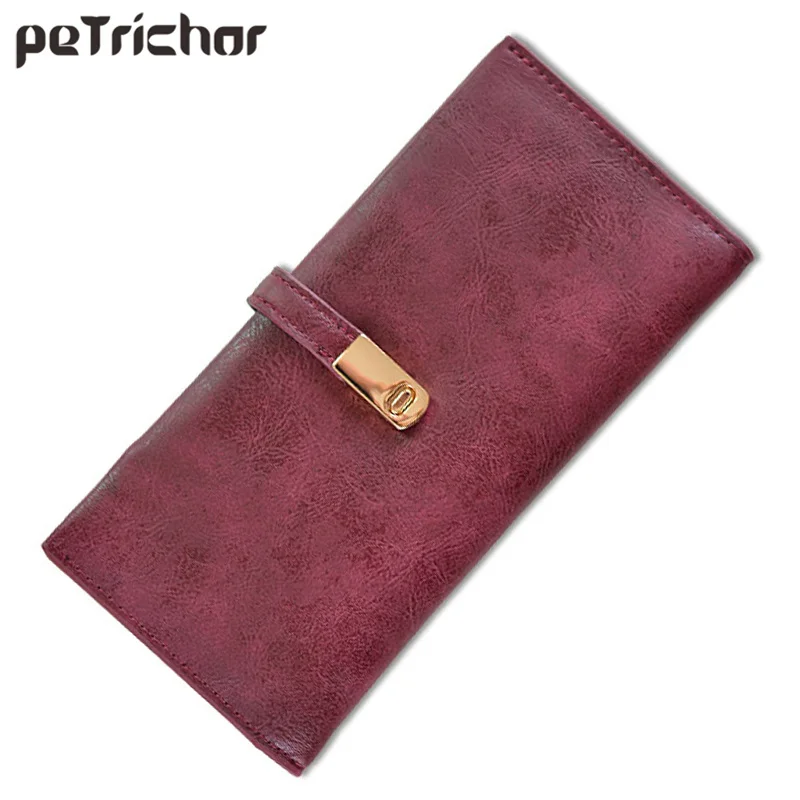 

Винтажный Стильный Магнитный женский кошелек, Дамский Длинный клатч из синтетической кожи, кошелек для телефона, монет, кошелек с держателем для карт для женщин