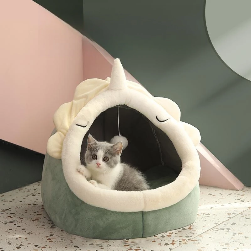 

Cat Bed House Kennel Nest Round Pets Sleeping Cave Kitten Beds Pet Basket Cozy Kitten Lounger Cushion Cat House Tent Dog House
