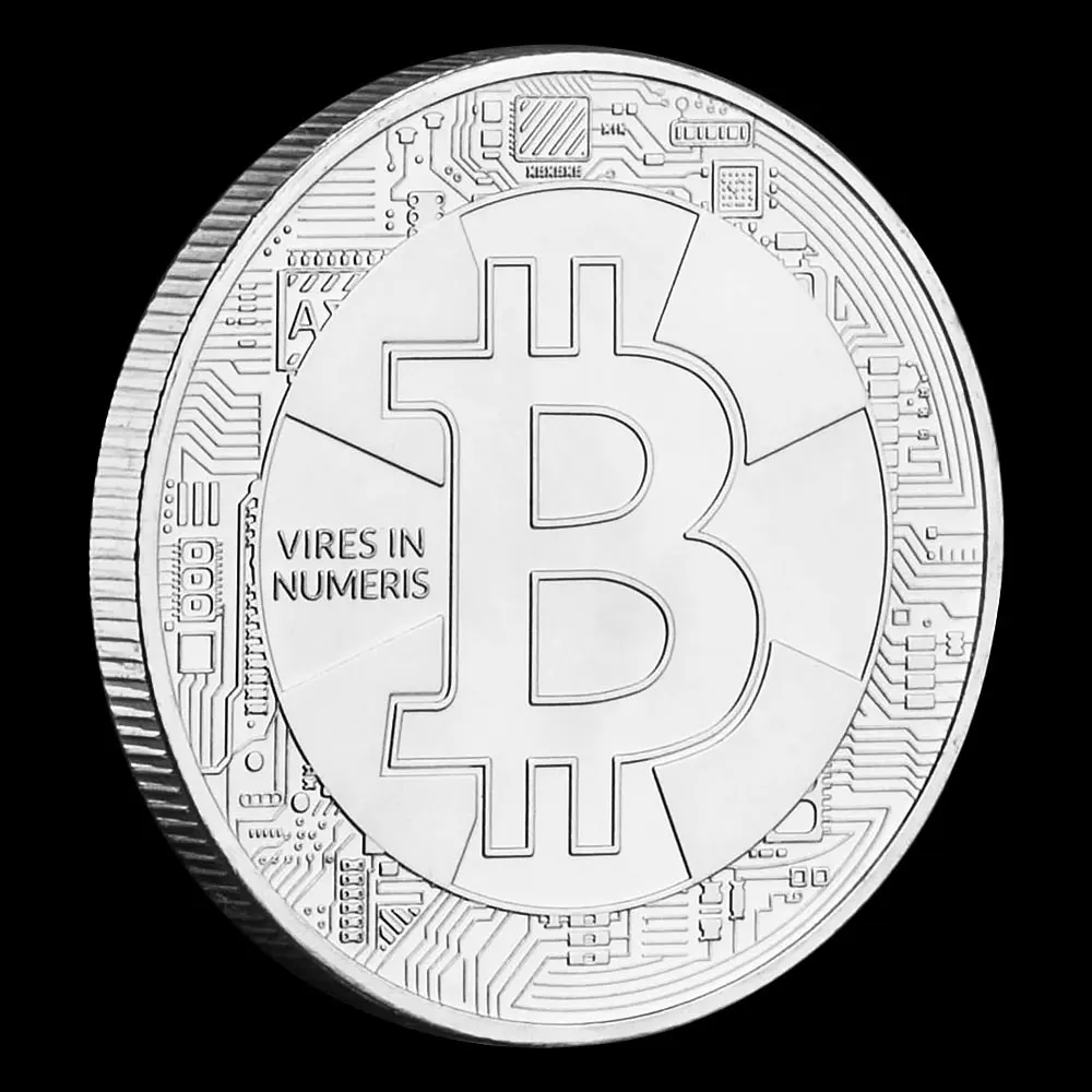 Физическая криптовалюта Коллекционная Серебряная позолоченная сувенирная
