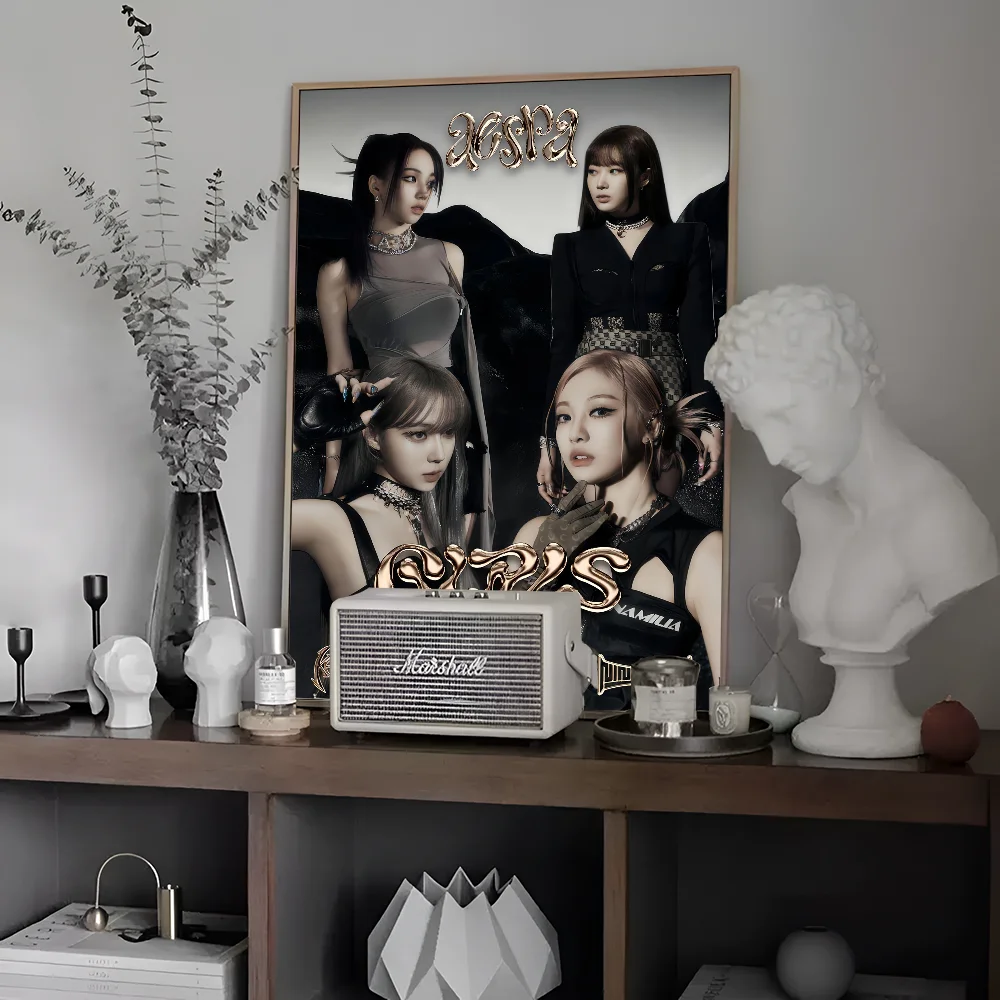 Kpop A-Aespa классические винтажные постеры наклейки для декора комнаты бара кафе