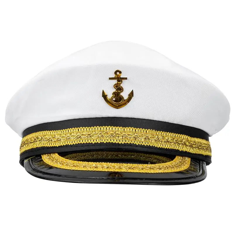 

Captain Cap Adult Yacht Boat Ship Sailor Captain Costume Hat Navy Marine Admiral Vintage Men'S Embroidered Captain'S Cap