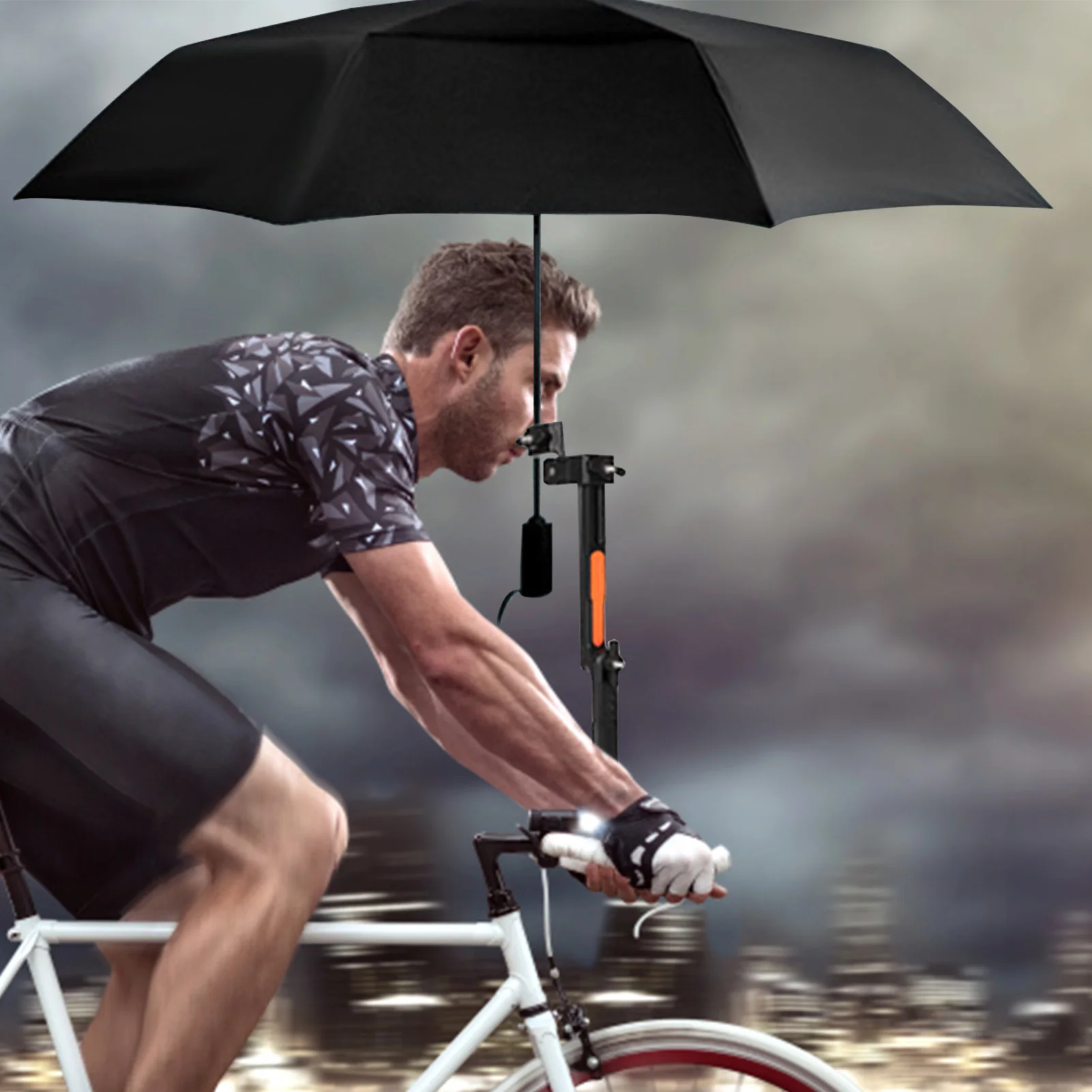 

Bicycle Umbrella Holder Wheelchair Umbrella Connector Stroller Umbrella Stands Any Angle Swivel Rain Gear Tool