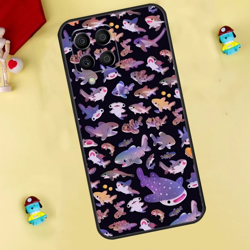 Чехол с изображением Кита и акул для Samsung Galaxy M11 M12 M13 M14 M20 M21 M23 M31 M33 M53 M54 M51 M31s M32 M52