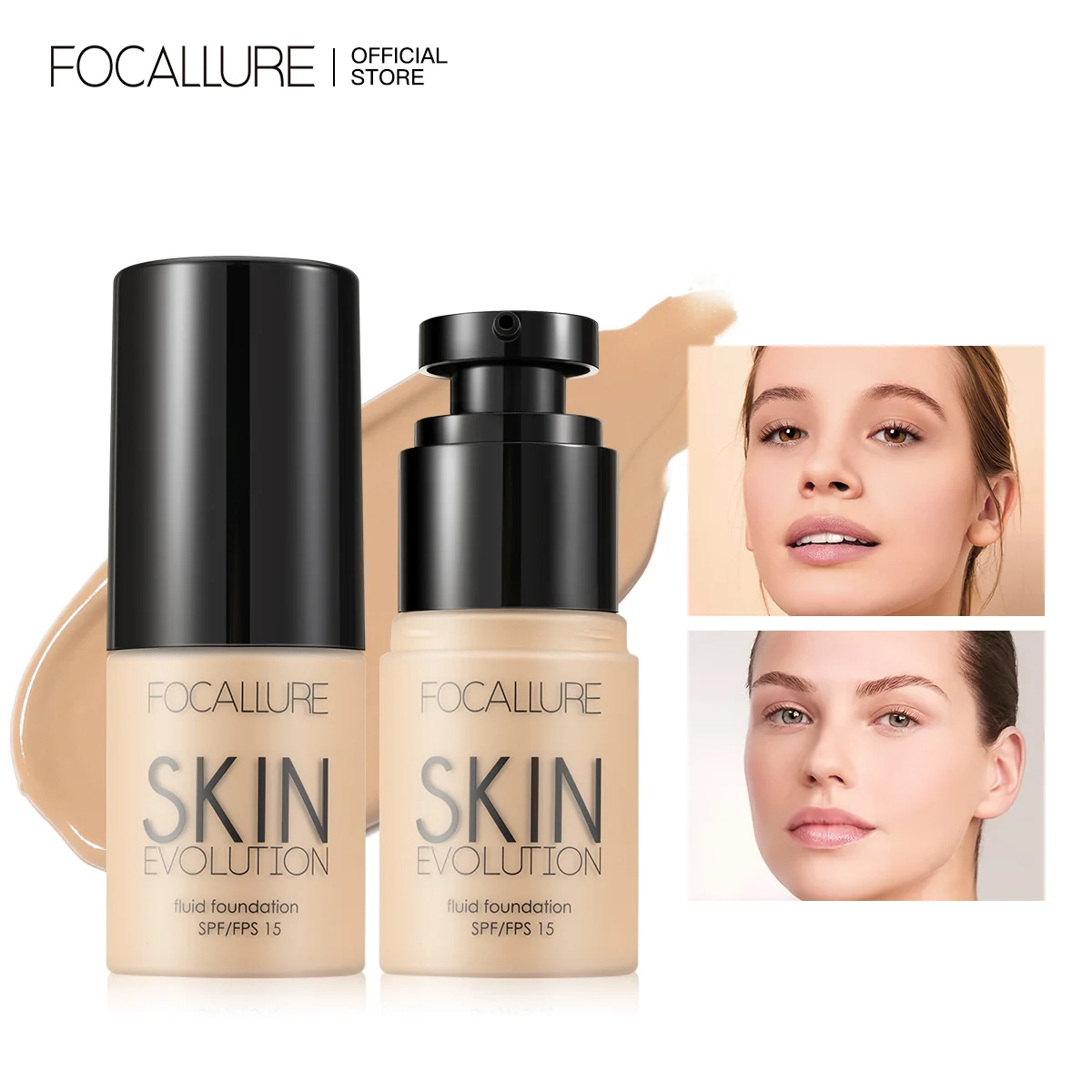 FOCALLURE Professional Face Liquid Foundation Cream Full Coverage Concealer Waterproof Makeup Base Brighten Cover Dark Circles