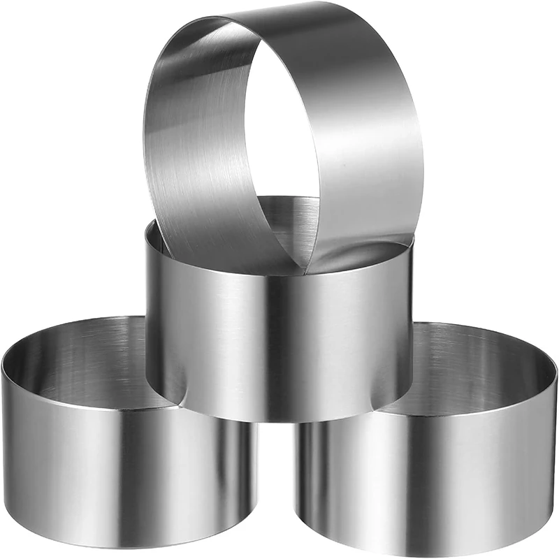 

2/3/4 шт., набор круглых форм для колец из нержавеющей стали, инструменты для украшения торта, мусс для кексов, форма для выпечки, инструменты, кухонные кольца