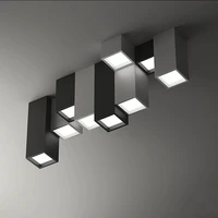 modern brief acrylic creative combination of geometric led ceiling lighting fixture home deco personalized square ceiling lamp