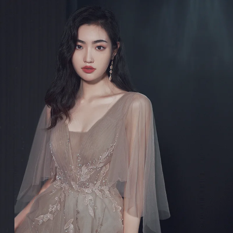 Banquet Host Evening Dress Women 2022 New Spring and Summer Annual Meeting Temperament Long Slim Fitting Performance Clothes |