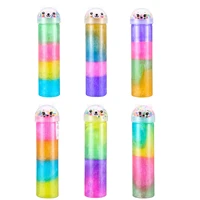 450g magic slime bottle color beads transparent crystal mud with pearl powder toys fluffy foam putty plasticine cloud clay