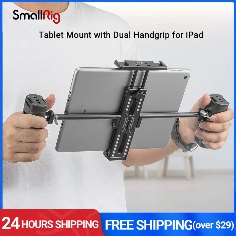 

SmallRig Tablet Metal Holder with Dual Handgrip for iPad Tripod Mount Adapter for iPad Mini Air Pro Surface Pro (7.9” to 12.9”)