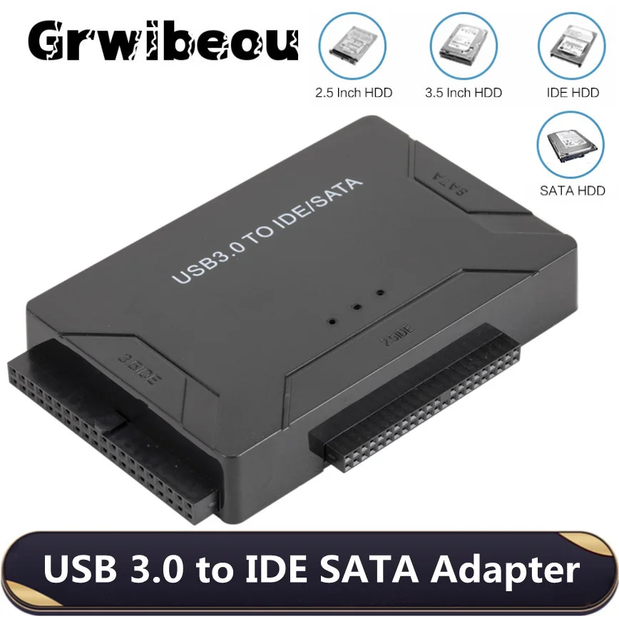 

Grwibeou SATA to USB IDE Adapter USB 3.0 2.0 Sata 3 Cable for 2.5 3.5 Hard Disk Drive HDD SSD Converter USB IDE SATA Adapter