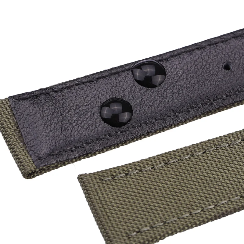 Canvas Nylon Genuine Leather Watch Band Strap 18mm 20mm 22mm 24mm Men Women Black Blue Green Women Fashion Watchband Bracelet