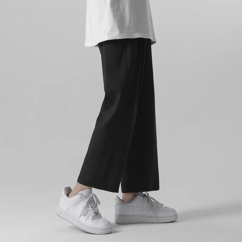 

Wide Leg Pants Mens 2023 Light Weight Joggers Trousers Japanese Streetwear Cold Feeling Comfortable Home Pants Men