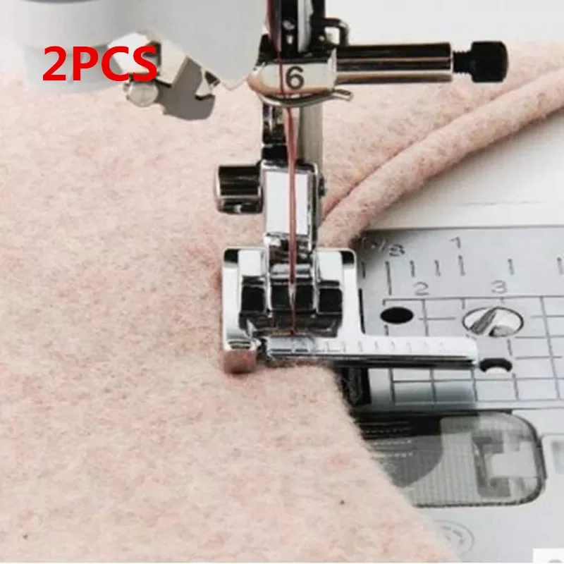 

Multifunction Household Sewing Machine Presser Foot Tape Measure with a Ruler Stitch Guide Sewing Foot Snap on Metal AA7016-2