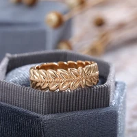 new simple cute 3 colors available rice wheat leaf rings for women fashion jewelry party gift creative finger ring wholesale
