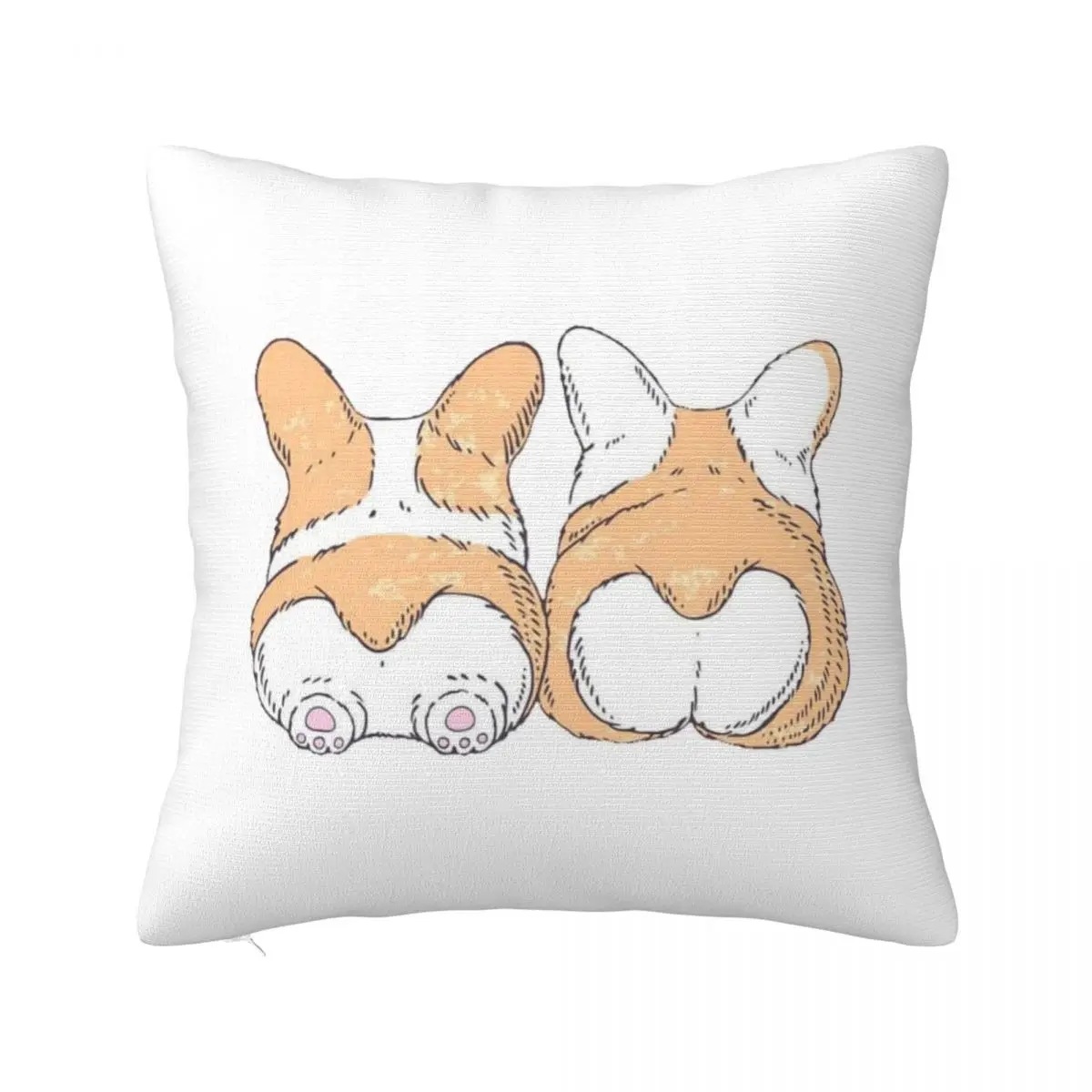 

Couple Of Corgi Pillowcase Printed Polyester Cushion Cover Decorations Cute Dog Throw Pillow Case Cover Home Zippered 40*40cm