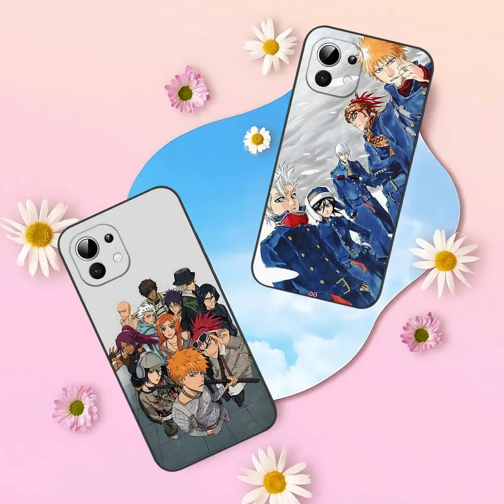 Фото Чехол для телефона с изображением аниме B-BLEACH для Xiaomi 11 12 Redmi Note 11 5G 8T 9A 9 10T Note 8 9 12SUltra, противоударный, тонкий, черный, чехол №3