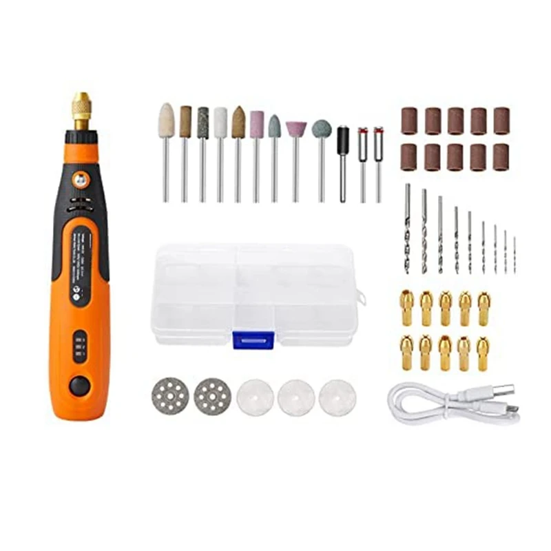 

46PCS Cordless Rotary Tool Kit 3 Variable Speeds 5000-15000Rpm Engraving Pen Mini Electric Grinder Set