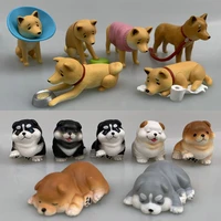 creative dog series gashapon toys engraving shiba inu dog sad shiba inu cute action figure model ornament toys
