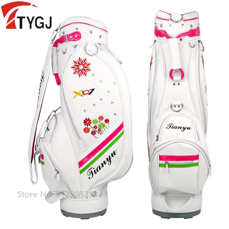 TTYGJ Women Waterproof Golf Bags High Capacity Golf Standard Bag Embroidered Lady Club Storage Bag Portable Travel Aviation Pack
