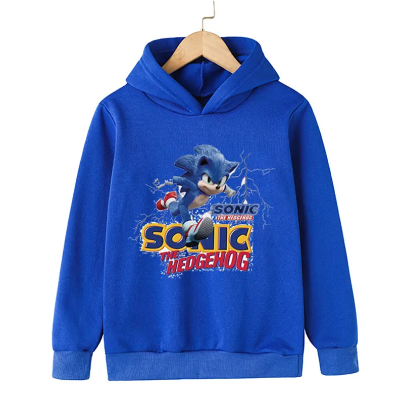 

Autumn Baby Boys Super Sonic Cartoon Kids Cotton Hoodies Fashion Children Casual Girls Print Sports Clothes Harajuku Streetwear