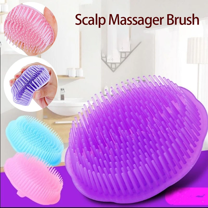

Silicone Hair Scalp Massage Shampoo Brush Head Acupoint Therapy Comb Health Bath Spa Hair Washing Brush Hair Loss PreventionComb