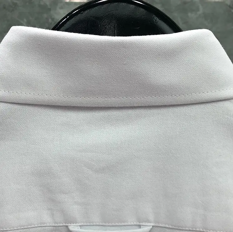 TB Men's Shirts Summer Autumn New Shirts Men Slim Long Sleeve Casual Shirt Turn Down Collar Oxford Solid Men's Clothes