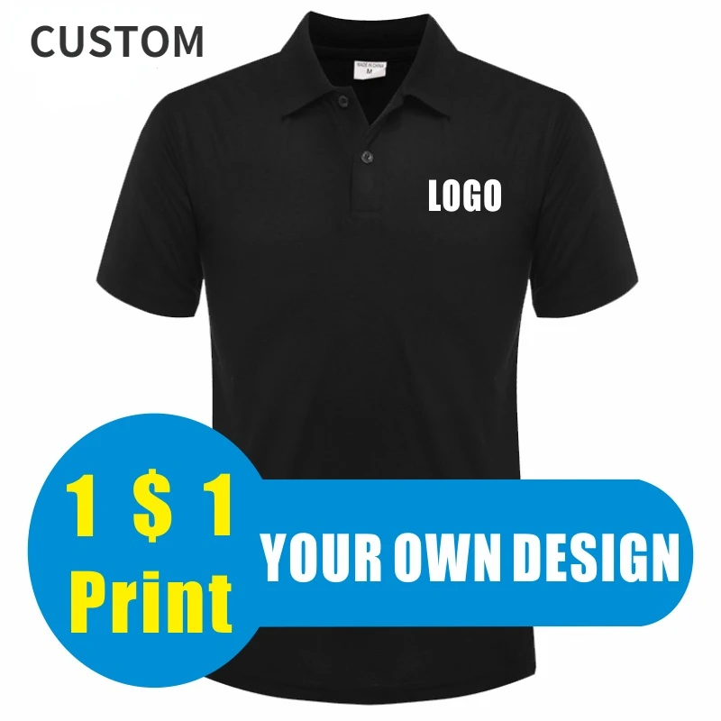 

Summer Casual Men Women Short-Sleeved Polo Shirts Custom Logo Printing Personalized Design Tops for Teams and Family