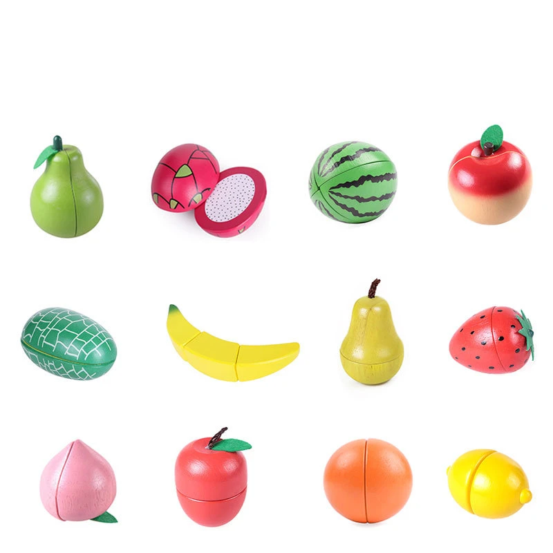 

Montessori Children's Dolls Girls Wooden Play House Fruits Vegetables Cut to See Toys Simulation Kitchen Toys Free Shipping Toy