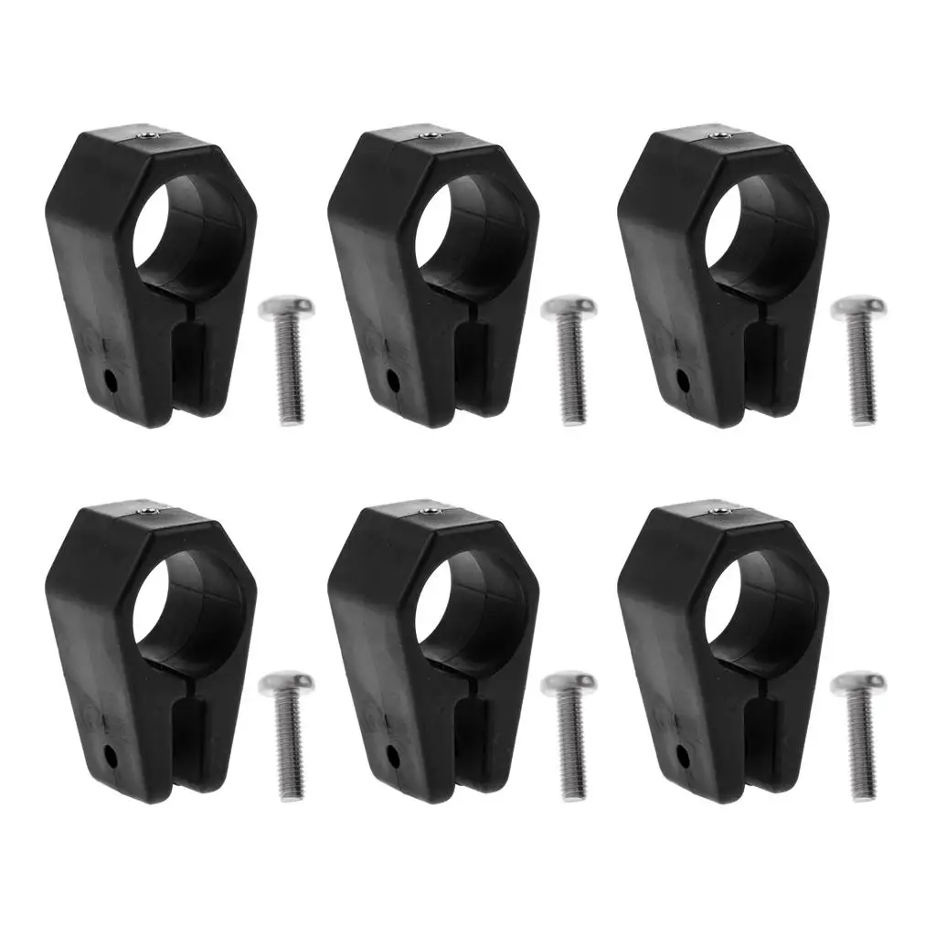 

6pcs Top Fitting Black Nylon Jaw Slide '' (25mm) OD Tube Marine/Boat