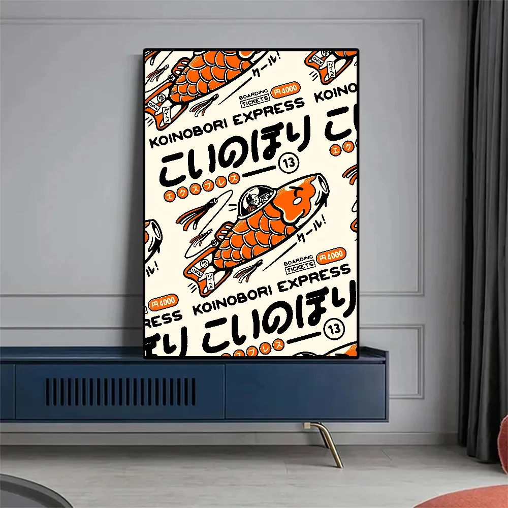 Takoyaki Oni Ramen Japanese Food Poster Self-adhesive Art Waterproof Paper Sticker Coffee House Bar Room Wall Decor