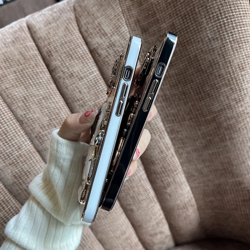 Astronaut Plating Stand Holder Case For Samsung Galaxy S21 S22 S20 S10 Ultra Plus FE A72 A71 A73 A53 A51 A52 A33 A22 4G 5G Cover