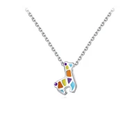 s925 sterling silver cute giraffe necklace chic simple japanese and hansen students color deer pendant collarbone chain