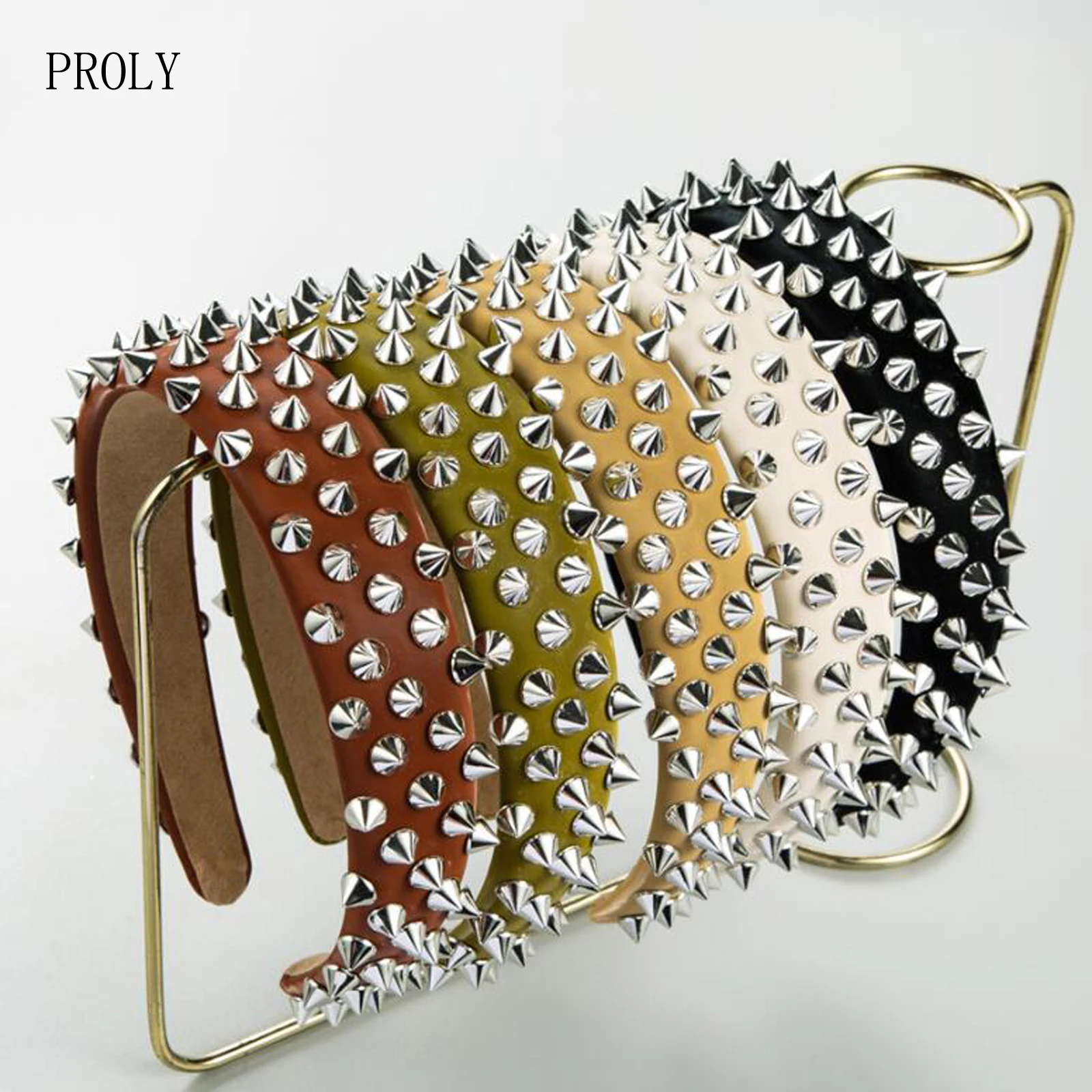 

Новинка, Женская индивидуальная головная повязка PROLY в стиле панк из тяжелого металла, 3 см, широкая боковая повязка на голову, тюрбан