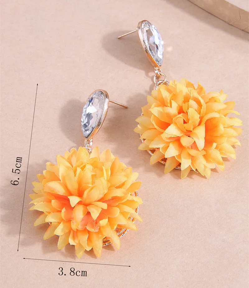 Женские серьги-гвоздики с кристаллами Kymyad Винтажные серьги золотого цвета