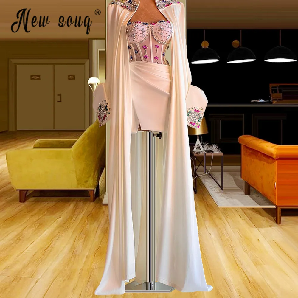 

Роскошные дубайские платья из двух частей для выпускного вечера с длинным жакетом накидка шаль Белые арабские женские платья для свадебной вечеринки длинное вечернее платье