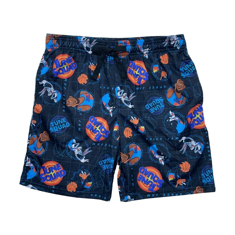Men And Women Couple Pants Cartoon Quick Dry Pocket Sleep Shorts