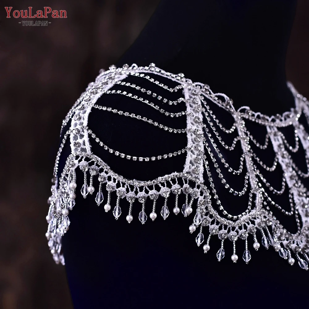 YouLaPan SG34 накидка с кисточками Свадебный женский Болеро элегантные свадебные аксессуары из бисера стразы свадебный пиджак Наплечная цепочка