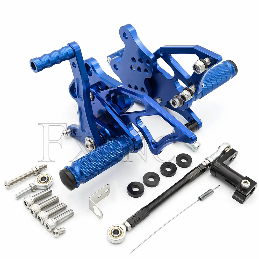 Фото Для Yamaha Yzf R3 Mt03 14-19 R25 14-18 Mt25 15-18 подставка для ног мотоцикла из алюминиевого сплава с ЧПУ, задняя подножка, подножка, задний комплект №2