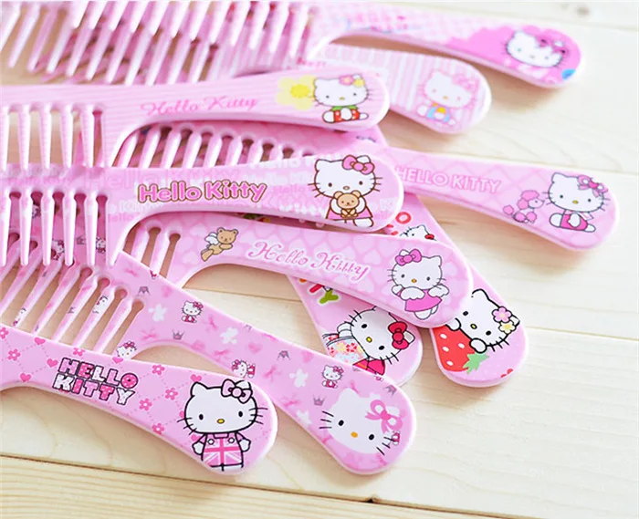 

Sanrio Kawaii Hello Kitty мультяшная Милая расческа кошка портативная расческа для макияжа мультяшная плотная зубная расческа аксессуары для волос дл...
