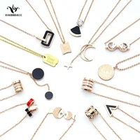 xiaoboacc titanium steel chain necklace for women fashion non tarnish clavicle choker pendant jewelry
