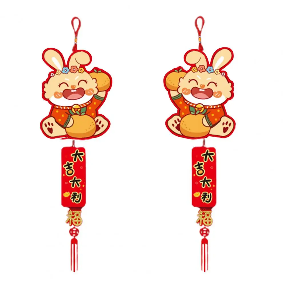 

Cute Blessing Words Adorable 2023 Rabbit New Year Festival Ornaments Red Color 2023 Year Ornament Party Decoration