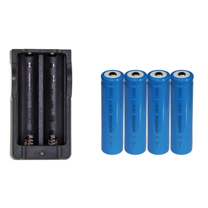 

4Pcs 3.7V 18650 5000mah Rechargeable Lithium Battery with Battery Charger