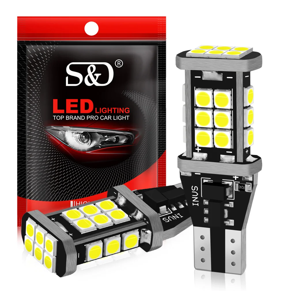 

2 шт., Автомобильные светодиодные лампы T15 Canbus 921 912 W16W для BMW E46 E39 E90 E60 E36 F30 F10 E30 E34 E66 X5 E70 E53